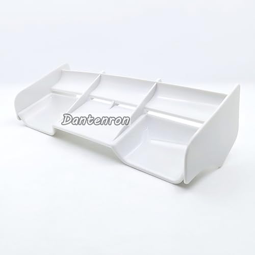 1/8 RC Car Force Rear Spoiler High Down Force Body Wing Tail Compatible with 1:8 Scale RC Off Road Short Course Truck Buggy Racing Car (White) - color: White