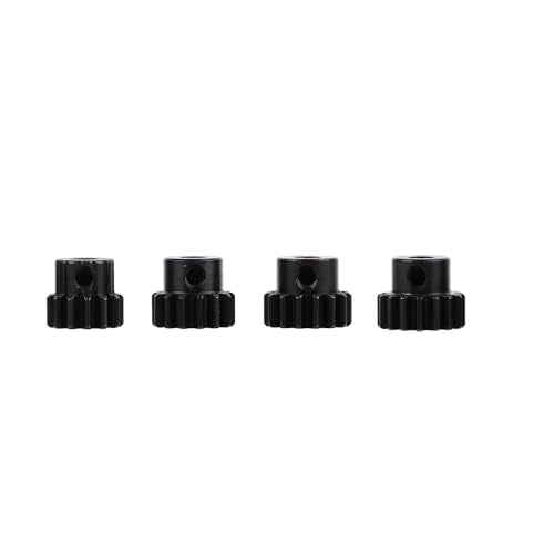 Hardened Steel Upgrade Pinion Gear Set: 13T 14T 15T 16T fit 5mm RC Motor Shaft (Work with Steel Spur Gears) for RC Vehicles, Set of 4