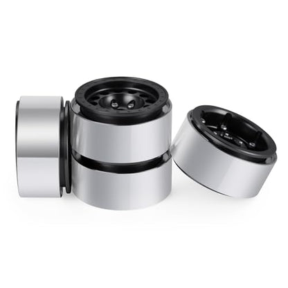 1.3inch beadlock wheels Aluminium RC Rims for 1/18th TRX4M 1/24th Axial SCX24 RC Crawler Car Upgrade Parts (Black) - color: Black