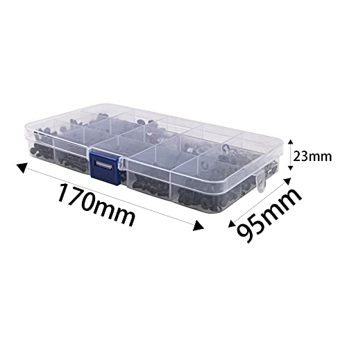 520Pcs Universal RC M3 M4 Screws Kit M3 M4 Washer Lock Nut R Buckle Body Clips 2x10mm Pins Compatible with 1/8 1/10 HSP Axial SCX10 Traxxas Arrma Losi RC Car Truck Repair Tool Box