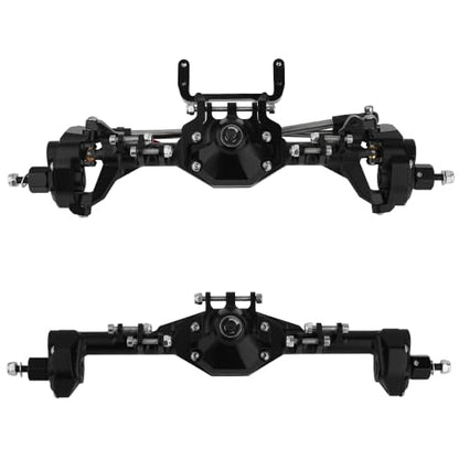 1/10 CNC Machined Integrated Front & Rear Portal Axle for SCX10 II VP Element Enduro 90046 90047 D90 RC4WD RC Crawler Metal Upgrade Part (Black) - color: Black