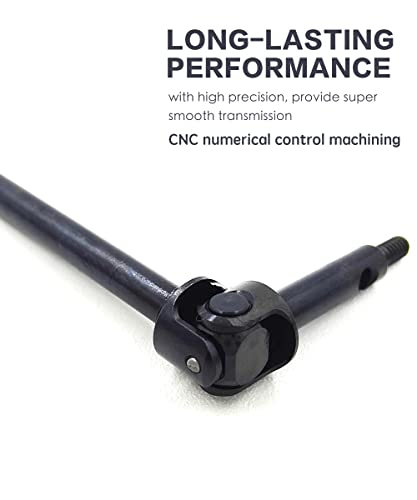 Steel RC Front Axle Drive Shaft for 1/24 C10 SCX24 Upgrades Accessories | Universal Driveshaft CVD Set for /24 C10/JLU/Bronco/Gladiator/Deadbolt RC Crawler Car,Smooth Transmission,CNC Machined