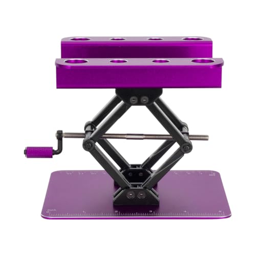 RC Car Work Stand Aluminum Repair Workstation Lift Lower for Traxxas TRX4 Axial Arrma Redcat Losi 1/8 1/10 1/12 1/14 1/16 1/18 1/24 RC Car (Purple)