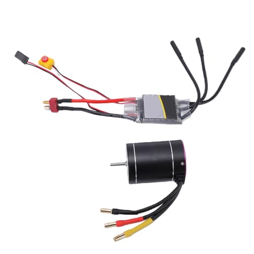 RC Brushless Motor ESC Combo 3300KV, 75A Brushless ESC with 480A for 1/10 1/8 RC Cars Boats