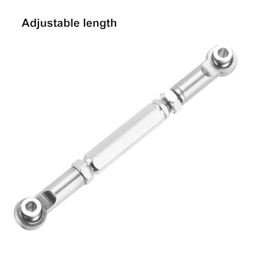 MECCANIXITY Adjustable Turnbuckles Camber Link Linkages Aluminum Alloy RC Car Steering Pull Rod Servo Linkages Tie Rod for 2WD 1/10 RC Car Crawler（Silver） - color: Silver