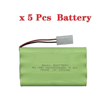 9.6v 3000mah Rechargeable Battery for Rc Toys Cars Robots Gun NiMH Battery Batteries Pack(5Pcs)