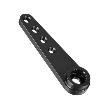 MECCANIXITY 6 Pcs Aluminum Servo Horn Long 25T 25 Teeth Steering Arm 37mm Length Black Suitable for DIY RC Car/Boat/Airplanes Boat Model Accessories - color: Black