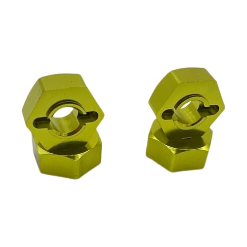 Aluminum 12mm Hex Hubs Wheel Adapters & M4 Flanged Lock Nuts,5mm Thick,for HPI HSP Redcat Tamiya Traxxas Axial RC4WD D90 1/10 RC Car (Golden)