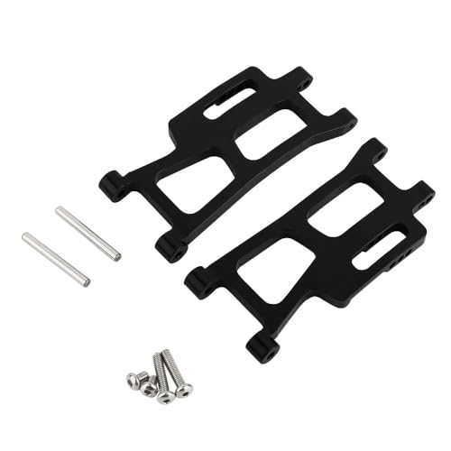 Aluminum Front Rear Swing Arm & Steering Knuckle C-Hub Kit Compatible with 1/14 MJX Hyper Go 14210 14209 H14BM RC Upgrade Parts (Black) - color: Black