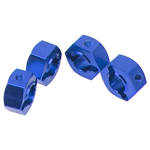 Metal 12mm Wheel Hex Hub Drive Adapters with Pins Screws Compatible with 1/10 Arrma Senton Granite Typhon Vorteks 3S Big Rock RC Car (Blue) - color: Blue