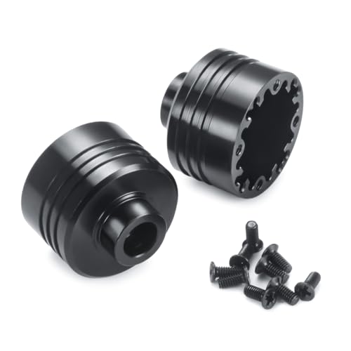 2PCS Aluminum Alloy Axle Diff Gear Case Center Differential Shell | Black Anodizing Diff Housing Cup Compatible with Axial RBX10 AXI03005 1/10 RC Crawler Car Upgrade Parts