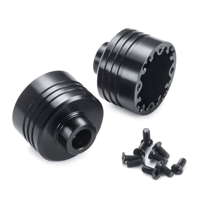 2PCS Aluminum Alloy Axle Diff Gear Case Center Differential Shell | Black Anodizing Diff Housing Cup Compatible with Axial RBX10 AXI03005 1/10 RC Crawler Car Upgrade Parts