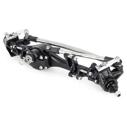 F10T Offset Straight Axle,CNC Machined Aluminum Front Rear Axle Set for VS4-10 SCX10 II Leaf Chassis 1/10 Scale RC Crawler Built (Black) - color: Black
