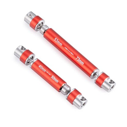 Steel RC Center Drive Shaft 40+53mm Driveshaft for 1/24th AXIAL SCX24 AXI00001 C10 AXI00002 JLU AXI00006 Bronco RC Crawler Car Upgrade Parts (Red) - color: Red