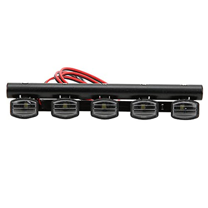 5pcs RC Car Roof Lights LED Light Bar Kit Compatible with SCX10 TRX4 Crawler, Miniature Vehicle Decoration, Low Power Consumption, High Realism Model Accessory for /10/8 Scale - size: 5 lights