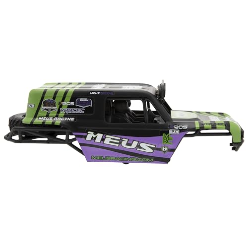 MEUS Racing MB18 TRX4M Body & Chassis Kit for Traxxas TRX4M Defender Bronco K10 F150 High Trail 1/18 RC Crawler Upgrades Parts (Green&Purple) - color: Green&purple