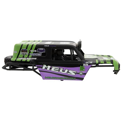 MEUS Racing MB18 TRX4M Body & Chassis Kit for Traxxas TRX4M Defender Bronco K10 F150 High Trail 1/18 RC Crawler Upgrades Parts (Green&Purple) - color: Green&purple