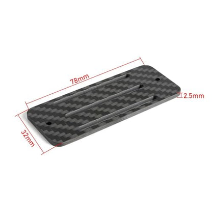 Carbon Fiber Battery Tray & ESC Receiver Mount for SCX10 Upgrade | Lightweight carbon fiber material. Fit SCX10 crawler cheater rigs and LCG chassis. Practical RC chassis upgrade part.