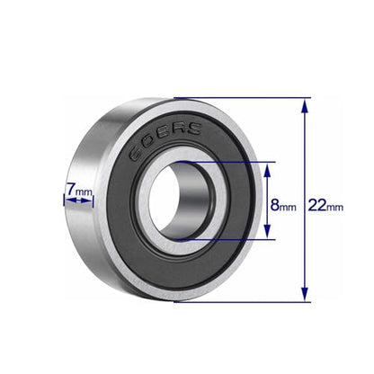 YAMASO 20 Pcs 608 2RS Ball Bearings – Bearing Steel and Double Rubber Sealed Miniature Deep Groove Ball Bearings (8mm x 22mm x 7mm)