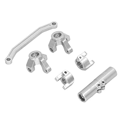 plplaaoo RC Front Steering Set Aluminum Alloy Rear Axle Base for ECX Barrage 1 24 RGT 1 24 FTX 1 24 Climbing Car Lightweight and Strong Replacement Parts (Silver) - color: Silver