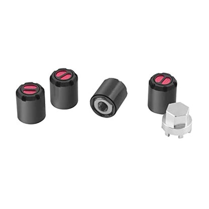 DJX 4PCS Aluminum M2.5 Wheel Nut Center Cap Locking Hubs for TRX-4M TRX4M Etc 1/18 RC Crawler Car (Black and Red) - color: Black&red