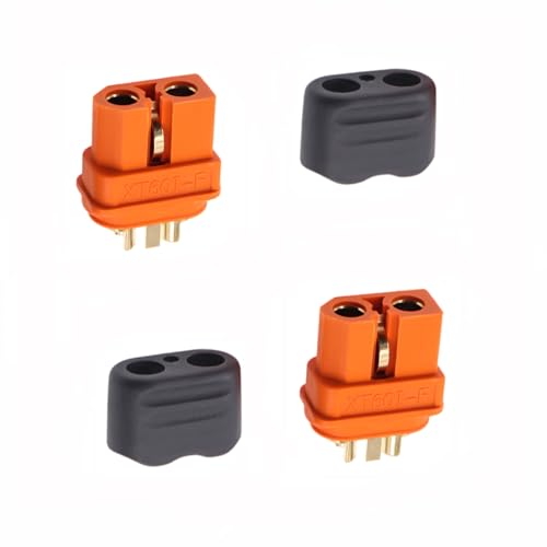 8 Pcs XT60i Connectors with Sheath Housing,XT60I-F Plug Female Connector Adapters for RC Battery FPV Drone Solar Batteries
