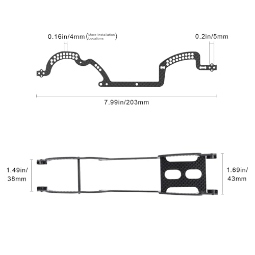 Carbon Fiber LCG for 1/18 Traxxas TRX4M Defender Bronco Chassis Frame Kit Upgrades Parts