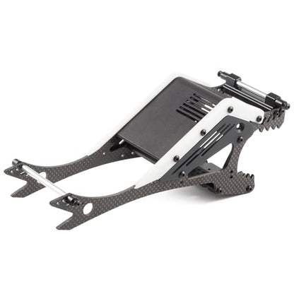 Wolf-Head Carbon Fiber LCG Chassis Kit, Black Rails | With 3D Printed Panels Electronics Tray, Forward Angled Delrin Skid Plate, for 1/10 RC Crawler 1.9S Cheater Rigs Comp Builds - color: Black Kit