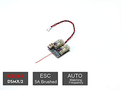 2.4G 4CH/5CH/6CH/7CH Mini Receiver Support DSM2/ DSMX Protocol Built-in Brushed /Brushless ESC Regulator (RX244)