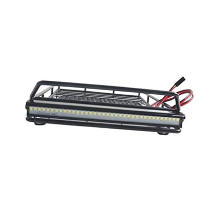 Simulation Climbing Car Luggage Rack Light Car Roof Luggage Carrier Rack Storage Shelf for Rc Crawler - size: 24.80X14.10X2.30CM