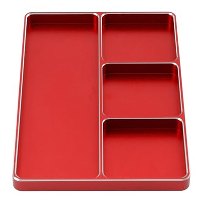 Universal Aluminum RC Screw Tray Magnet Screws Holder Plate Screw Organizer Tool Compatible with Redcat Traxxas Arrma HPI Axial Wltoys RC Car Boat Helicopters Airplane (Red) - color: Red
