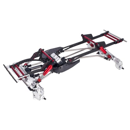 Performance Carbon LCG Chassis Kit with Brace Rock Sliders Delrin Skid Plate for 1/10 RC Crawler Comp Rigs SCX10 Capra Upgrade (Chassis Kit B) - style: Chassis Kit B
