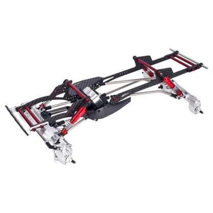 Performance Carbon LCG Chassis Kit with Brace Rock Sliders Delrin Skid Plate for 1/10 RC Crawler Comp Rigs SCX10 Capra Upgrade (Chassis Kit B) - style: Chassis Kit B