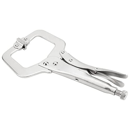 JOIKIT 6PCS 11 Inch C-Clamp Locking Pliers, Welding Pliers, Vise Grip C-Clamp with Swivel Pads for Carpentry, Welding, Electrical Equipment - size: 11 Inch 6 PCS