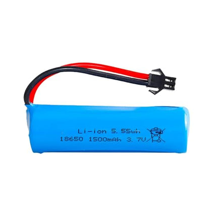 3.7V 1500mAh Rechargeable 18650 Lithium Ion Battery Pack Li-ion Cell SM-2P Plug for Remote Control Cars DIY Replacement