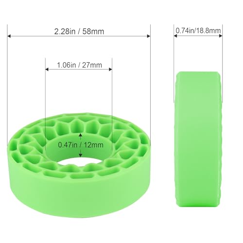 HobbyPark 1.0 Tires Silicone Inserts Foam fit 62-64mm*24mm for 1/18 1/24 Scale RC Crawler Trucks, Super Soft, 4pcs (Green) - color: Green (Large)