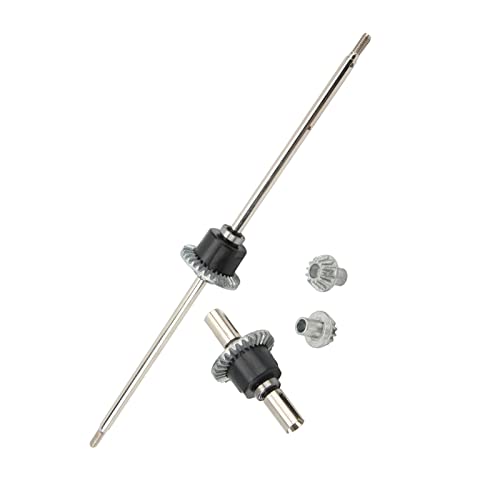 SUNGOOYUE RC Car Front and Rear Differential Set, Stainless Steel Metal Front Rear Differential Gear Spare Parts for 12428 12427 Remote Control Car
