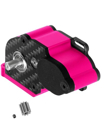 Aluminum LCG Transmission Gearboxes Upgrades Part for SCX10 SCX10 II 90046 90047,RC Crawler Car Alloy Transmission Gearbox Hop Ups,Pink - color: Pink - Scx10