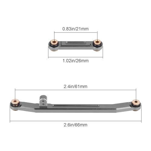 Aluminum Steering Rod Tie Links Set High Tightening Linkage for 1/24 RC Crawler Axial SCX24 Gladiator Deadbolt C10 Bronco B17 Upgrades