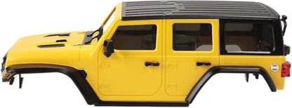 6.10inch/155mm Wheelbase Shell ABS Hardtop Body Kit Replacement Part for TRX4M Bronco Defender AX8560 1/18 RC Crawler Chassis (Yellow) - color: Yellow