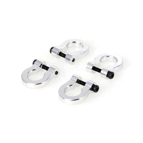 LCX 1/10th RC Crawler Car 4PCS Aluminum Bumper Tow Shackle Set for TRX4 TRX6 SCX10 II SCX10 III SCX10 PRO Gen7 Gen8 Gen9, Upgrades Parts Accessories (Silver - CNC) - color: Silver - Cnc