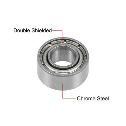 uxcell 684ZZ Deep Groove Ball Bearing 4x9x4mm Double Shielded Chrome Steel Bearings 5-Pack - size: 4mmx9mmx4mm