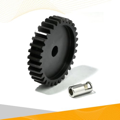 M1.5 32T Pinion Gear 8mm Bore with 8mm to 5mm Shaft Adapter Sleeve, Chromium Steel Motor Gear with Set Screw & Hex Key for Traxxas ARRMA Losi 1/5 1/8 RC Cars - size: 32T