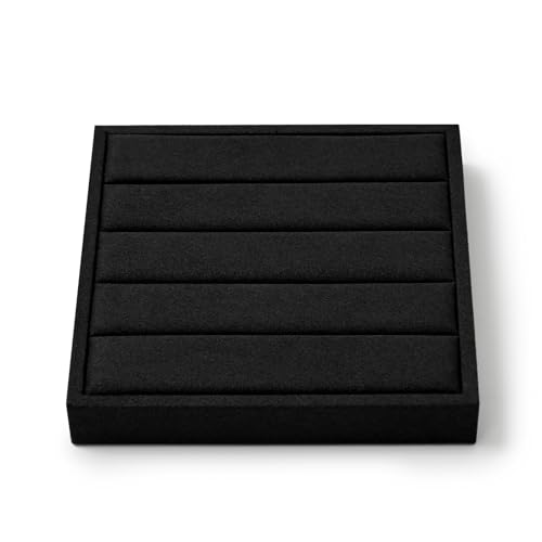 Oirlv Black Microfiber Jewelry Ring Display Stand | Black Microfiber Ring Stand, 5.51"X5.51"X0.79", Grip Rings Tightly, Soft Surface Prevents Scratches, Sturdy Construction - style: P13713