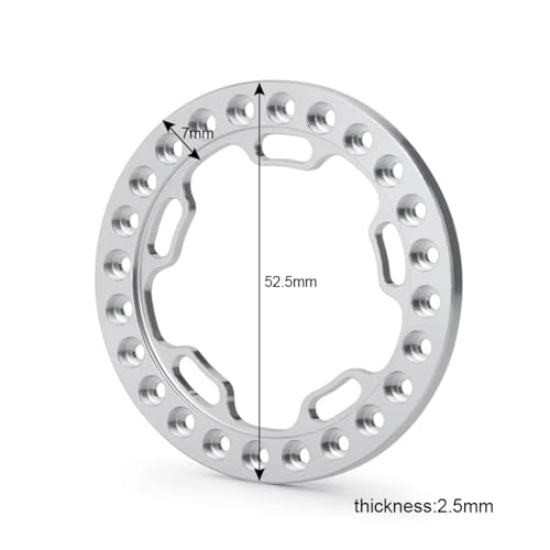 RC Models For TRX-4 For Axial For SCX10 D90 1/10 RC Crawler Car Model Parts 4Pcs/set Metal Alloy Replacement 1.9inch Beadlock Wheel(Silver) - color: Silver