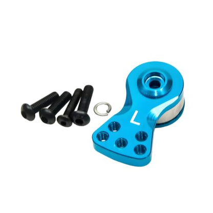 Aluminum Alloy 25T Servo Saver 5 Holes Adjustable Hi-Torque Servo Saver Horn 25T Compatible with Futaba Tamiya Servos 1/10 RC Car Crawler SCX10 Capra TRX4 TRX6 RC Boat Parts (Blue-L) - color: Blue-l