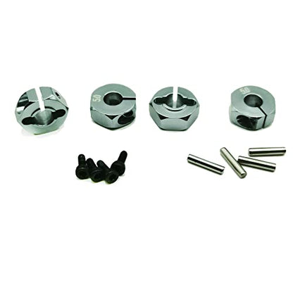 4X Wheel Hub 12mm Hex Adapter 5mm Thickness 5mm Hole for 1/10 RC Car Truck HPI HSP Redcat Tamiya Traxxas RC4WD D90 (Titanium)