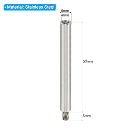PATIKIL 6pcs M4 Standoffs, M4 50+6mm Spacer Standoffs Steel Threaded Standoffs Screws Kit 4mm ID 6mm OD Metric Male Female Thread Adapters for Circuit Board PCB RC Drones Motherboard - size: 50+6mm L