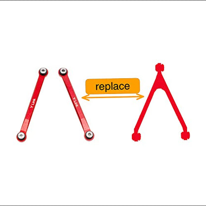 High Clearance Links Set Steering Rod Tie for AXIAL 1/24 SCX24 AXI00001 C10 AXI00002 Wrangler JLU AXI00006 Bronco Upgrades RC Crawler Car - color: Red