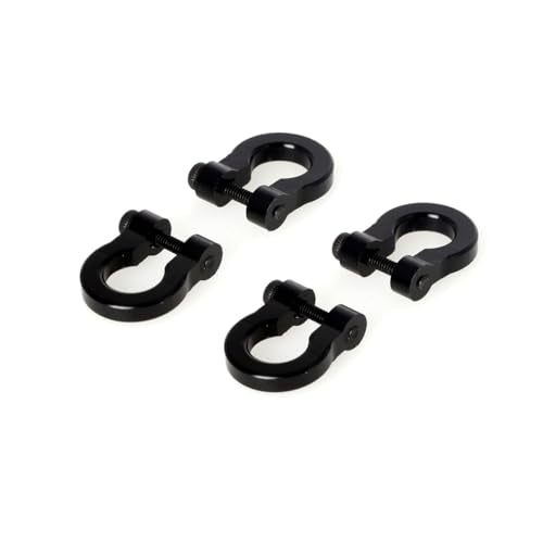 LCX 1/10th RC Crawler Car 4PCS Aluminum Bumper Tow Shackle Set for TRX4 TRX6 SCX10 II SCX10 III SCX10 PRO Gen7 Gen8 Gen9, Upgrades Parts Accessories (Black - CNC) - color: Black - Cnc